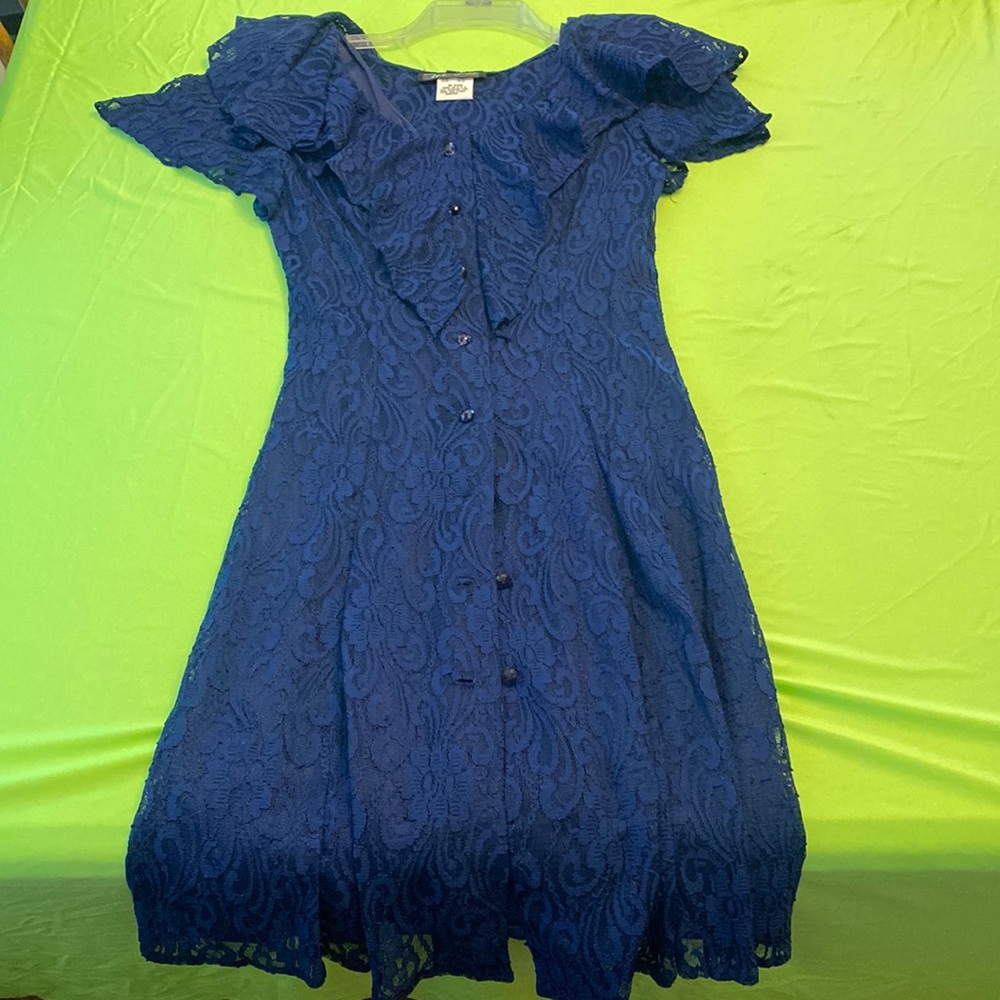 Navy blue floral dress